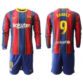 Koszulka FC Barcelona Luis Suarez 9 Dziecięcy Domowe Stroje Piłkarskie 2020/2021 Długi Rękaw
